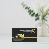 スタイリッシュ金ゴールド屋縁ど上屋  名刺 (スタンド正面)