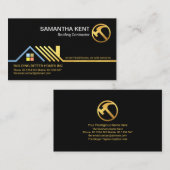 スタイリッシュ金ゴールド屋縁ど上屋  名刺 (正面/裏面)