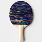 スタイリッシュ金ゴールド抽象芸術マ絵を描ーブル 卓球ラケット (裏面)