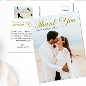 スタイリッシュ金ゴールド書カスタム道2写真ありがとう ポストカード