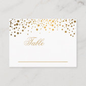 スタイリッシュ金ゴールド紙吹雪ドット座席表 プレイスカード (裏面)