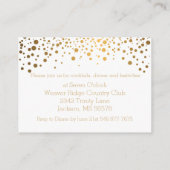 スタイリッシュ金ゴールド紙吹雪ドット（白） エンクロージャーカード (裏面)