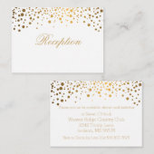 スタイリッシュ金ゴールド紙吹雪ドット（白） エンクロージャーカード (正面/裏面)