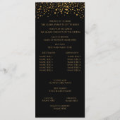 スタイリッシュ金ゴールド紙吹雪ドット | 黒 – プログラム (裏面)