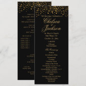 スタイリッシュ金ゴールド紙吹雪ドット | 黒 – プログラム (正面/裏面)