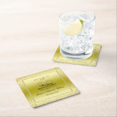 スタイリッシュ金ゴールド紙吹雪50結婚thの正方形 スクエアペーパーコースター (インサイチュ)