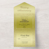 スタイリッシュ金ゴールド紙吹雪50thゴールデン結婚ズ オールインワン招待状 (内側)