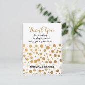 スタイリッシュ金ゴールド結婚紙吹雪 ポストカード (スタンド正面)