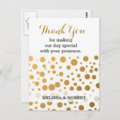 スタイリッシュ金ゴールド結婚紙吹雪 ポストカード (正面/裏面)