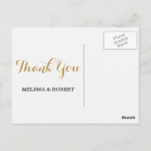 スタイリッシュ金ゴールド結婚紙吹雪 ポストカード (裏面)