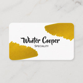 スタイリッシュ金ゴールド絵を描（ばちゃばちゃ）跳ねるプロフェッショナル 名刺