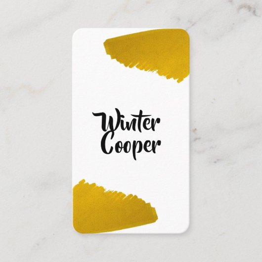 スタイリッシュ金ゴールド絵を描（ばちゃばちゃ）跳ねる枠の垂直 名刺 (正面)