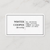 スタイリッシュ金ゴールド絵を描（ばちゃばちゃ）跳ねる枠の垂直 名刺 (裏面)