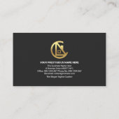 スタイリッシュ金ゴールド縁ど建築 名刺 (裏面)