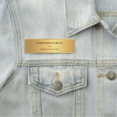 スタイリッシュ金ゴールド色シンプルテンプレートエレガント モダン 名札 (インサイチュ)