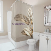 スタイリッシュ金ゴールド葉 シャワーカーテン (インサイチュ)