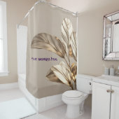 スタイリッシュ金ゴールド葉 シャワーカーテン (インサイチュ)