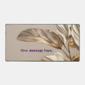 スタイリッシュ金ゴールド葉 デスクマット (正面)