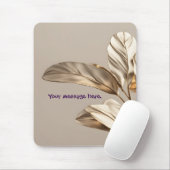 スタイリッシュ金ゴールド葉 マウスパッド (マウス)