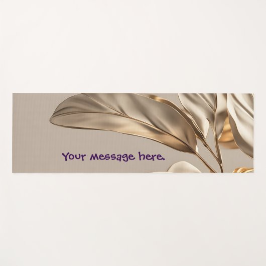 スタイリッシュ金ゴールド葉 ヨガマット (正面(横))