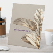 スタイリッシュ金ゴールド葉 台座サイン (インサイチュ)