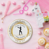 スタイリッシュ金ゴールド装飾体操誕生日 ペーパープレート (パーティー)