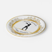 スタイリッシュ金ゴールド装飾体操誕生日 ペーパープレート (アングル)