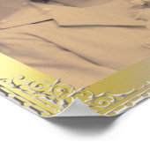 スタイリッシュ金ゴールド銀縁どフレカスタムーム写真 ポスター (角)