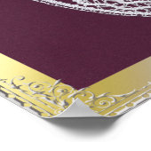 スタイリッシュ金ゴールド銀縁どフレカスタムーム写真 ポスター (角)