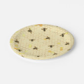 スタイリッシュ金ゴールド黄蜂巣 ペーパープレート (アングル)