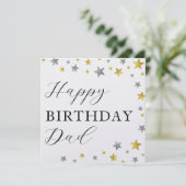 スタイリッシュ金ゴールド&シルバースターズハッピーバースデーパパ (スタンド正面)