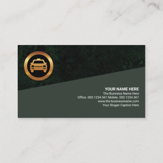 スタイリッシュ金ゴールド「ハロータクシー」グリーングランジタクシー 名刺 (裏面)