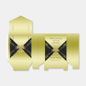 スタイリッシュ金ゴールド&ブラック装飾弓誕生日 フェイバーボックス (折り畳みなし)