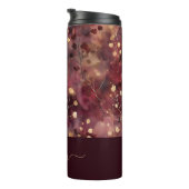 スタイリッシュ金ゴールドburgunddy抽象芸術フローラスクリプト名 タンブラー (回転右)