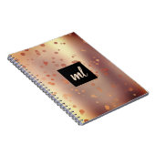 スタイリッシュ銅モダンバラ金ゴールド紙吹雪ドット ノートブック (右側)