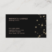 スタイリッシュ銅モダンバラ金ゴールド紙吹雪ドット 名刺 (裏面)