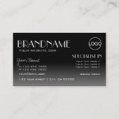 スタイリッシュ鏡フォントクラシック白黒とロゴ 名刺 (裏面)