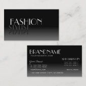 スタイリッシュ鏡フォントクラシック白黒勾配 名刺 (正面/裏面)