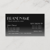 スタイリッシュ鏡フォントクラシック白黒勾配 名刺 (裏面)