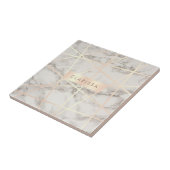 スタイリッシュ雛のバラ金ゴールドと白大理石 タイル (側面)