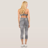 スタイリッシュ雲の効果グレー カプリレギンス (裏面)