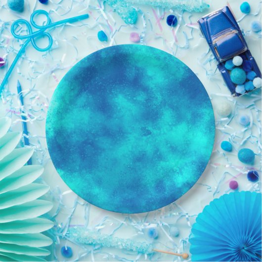 スタイリッシュ雲の効果（青） ペーパープレート (パーティー)