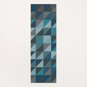 スタイリッシュ青グラデーションモダン幾何模様 ヨガマット (正面)