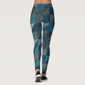 スタイリッシュ青グラデーションモダン幾何模様 レギンス (裏面)