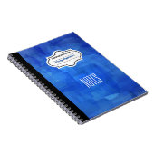 スタイリッシュ青パターン(の模様が)あるパーソナライズされた組成 ノートブック (右側)