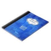 スタイリッシュ青パターン(の模様が)あるパーソナライズされた組成 ノートブック (左側)