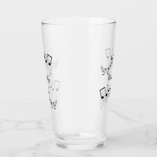スタイリッシュ音楽ノートトレンディーカッコいいドパーソナライズされたリンク タンブラーグラス (右)