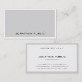 スタイリッシュ頭が切れるデザイングレイ白ミニマエレガントリスト 名刺 (正面/裏面)