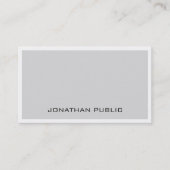 スタイリッシュ頭が切れるデザイングレイ白ミニマエレガントリスト 名刺 (正面)