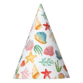 スタイリッシュ鮮やか海海カラフル貝 パーティーハット (正面)